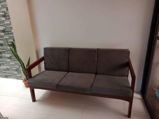 3 seater solid mahogany sofa