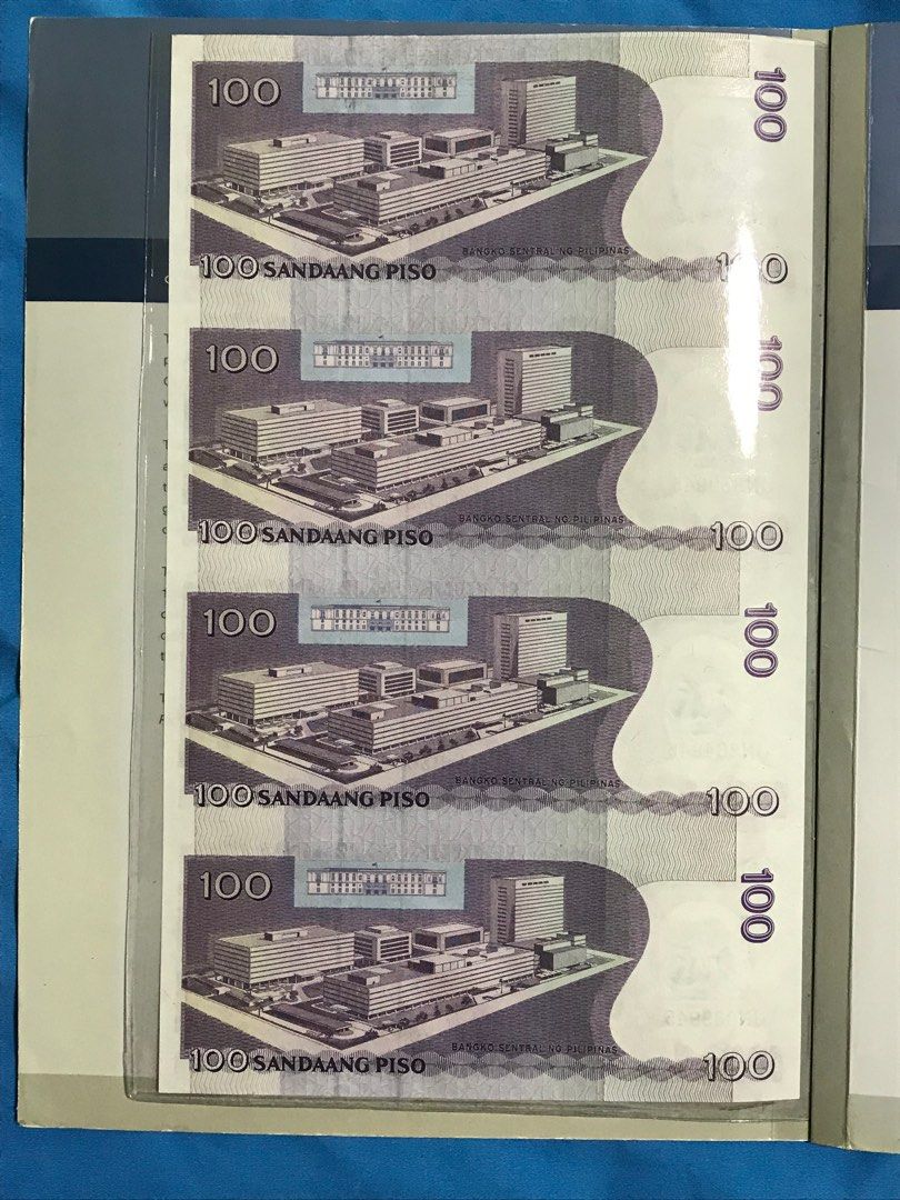 4pcs 100piso Philippines banknote, Hobbies & Toys, Memorabilia ...