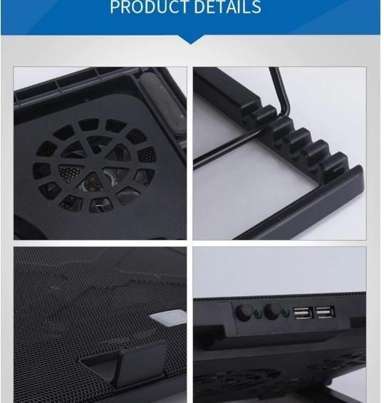 5 Fans 2 USB Laptop Cooler Cooling Pad LED Notebook Cooler Computer USB ...