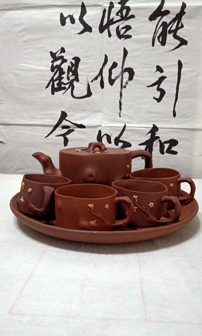 六件梅段紫砂茶具, Hobbies & Toys, Memorabilia & Collectibles 