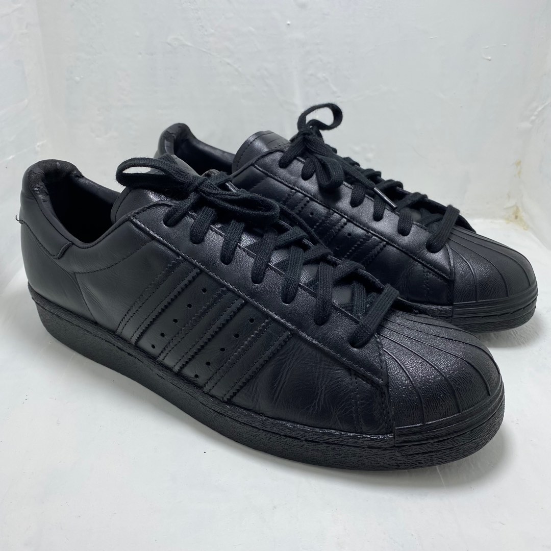 Adidas superstar hotsell black leather