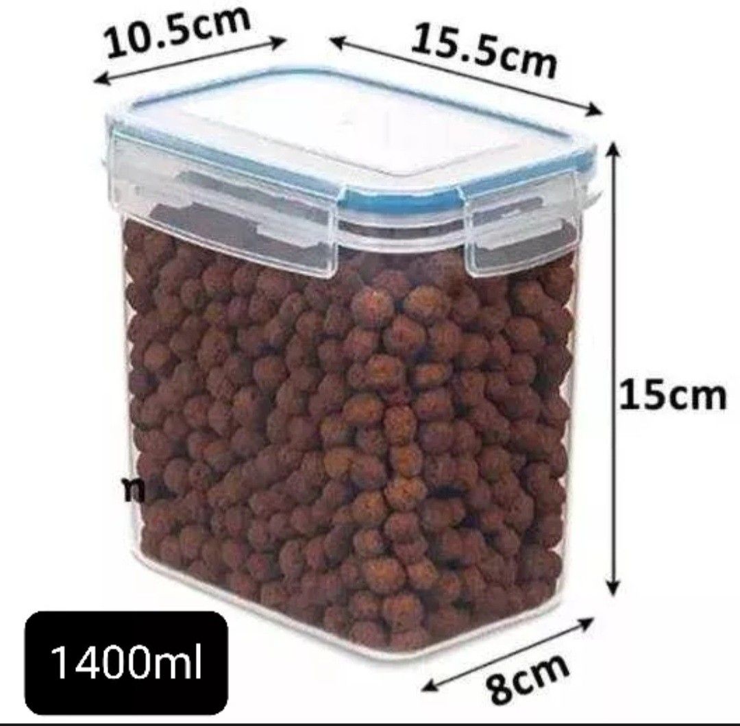 Air tight food storage (black lid), Furniture & Home Living