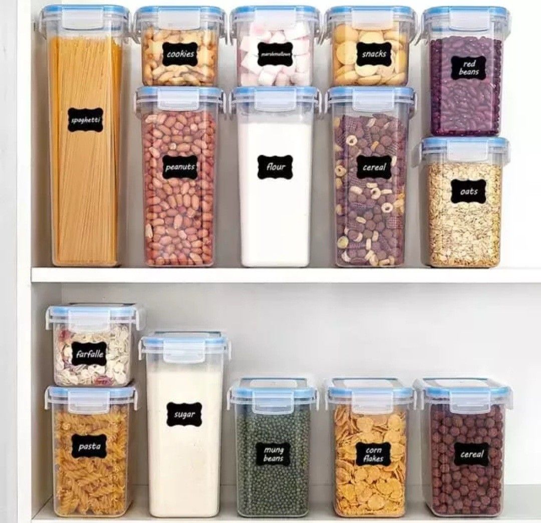 Air tight food storage (black lid), Furniture & Home Living