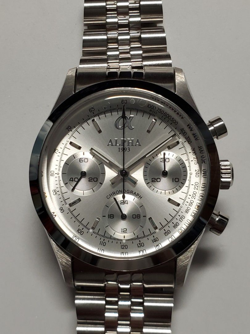 Alpha 1993 Pre Daytona Smooth Bezel Silver Dial Stainless Steel