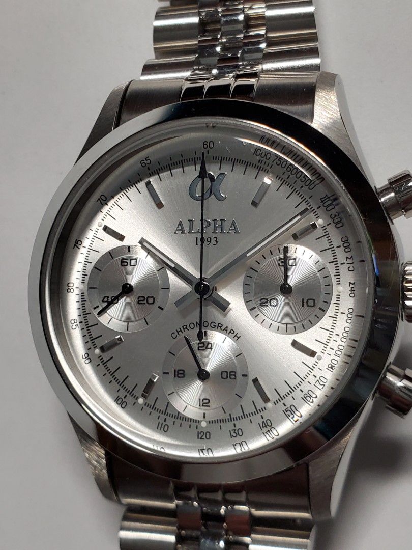 Alpha 1993 Pre Daytona Smooth Bezel Silver Dial Stainless Steel