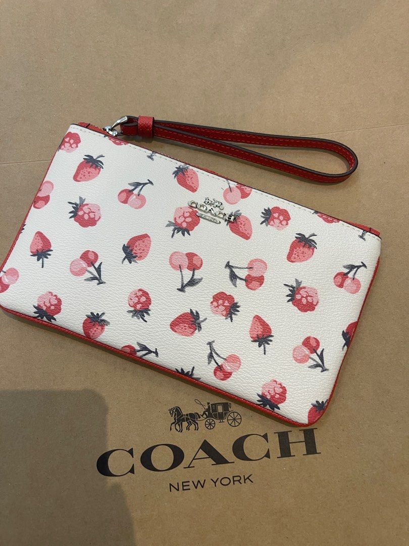Authentic Coach strawberry wristlet leather, Women's Fashion, Bags &  Wallets, Wallets & Card holders on Carousell