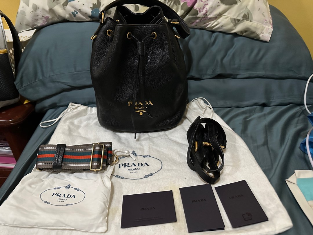 REPRICED ‼️Authentic Prada Bucket Bag in Leather, Luxury, Bags & Wallets on  Carousell