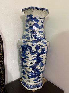 Blue porcelain Tall decorative Vase