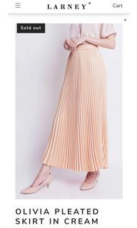 BNWT Larney Olivia Pleated Skirt - Cream