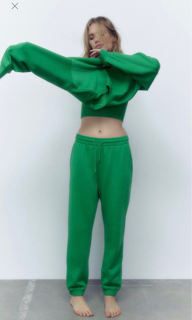 Brand New Zara Plush Green Sweatpants M