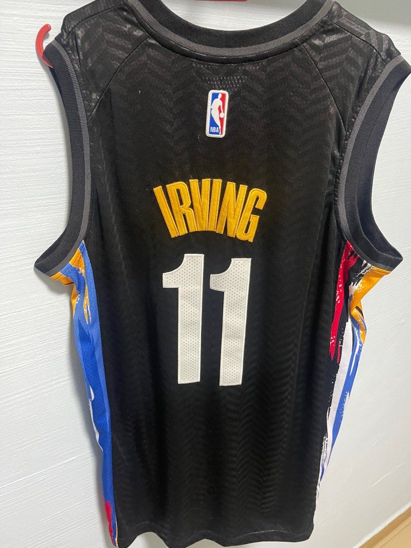 New] NBA Brooklyn Nets Irving #11 black side rainbow Jersey (ready stock,  ship tomorrow!), Men's Fashion, Activewear on Carousell