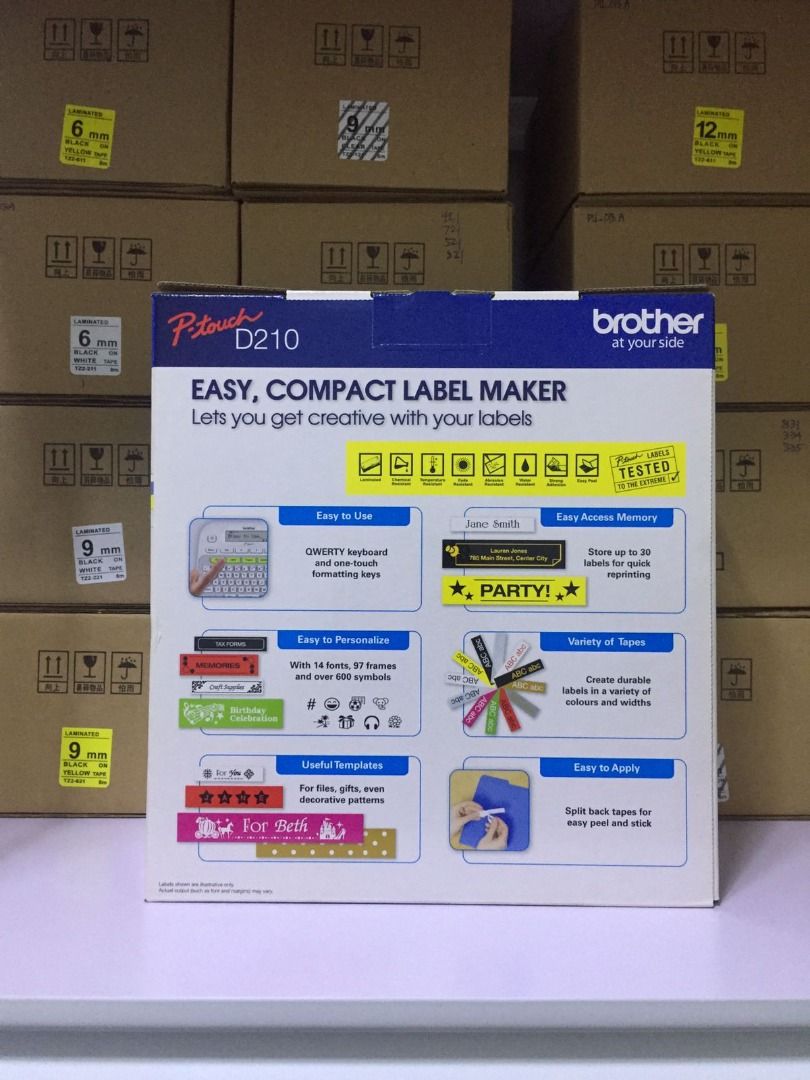 Brother PT-D210 Handheld P-Touch Labelling Machine Printer (PTouch D210 ...