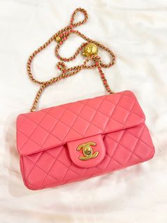 Authentic Chanel Pearl Logo Strap Small Flap Bag AS1436, Luxury, Bags &  Wallets on Carousell