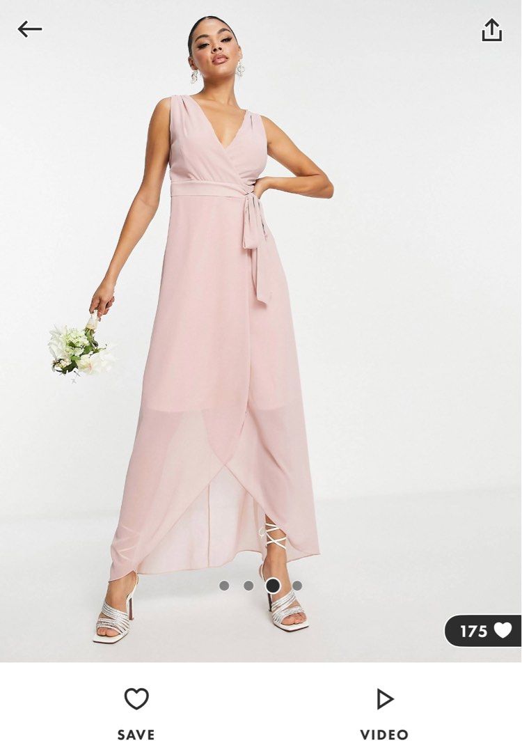 Chiffon wrap maxi dress Mauve Women s Fashion Dresses Sets