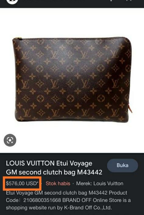 Louis Vuitton LV Clutch - Bekas Second Preloved Original Authentic, Fesyen  Pria, Tas & Dompet , Lainnya di Carousell