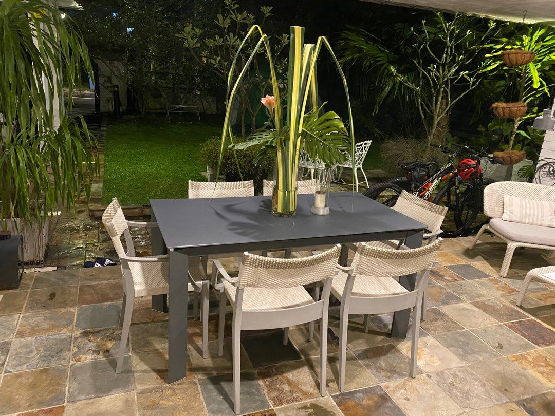 Dedon chairs and dining table, Furniture & Home Living, Outdoor ...