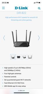 DIR-822 AC1200 雙頻無線路由器 Dlink Router Wifi64207654947458110
