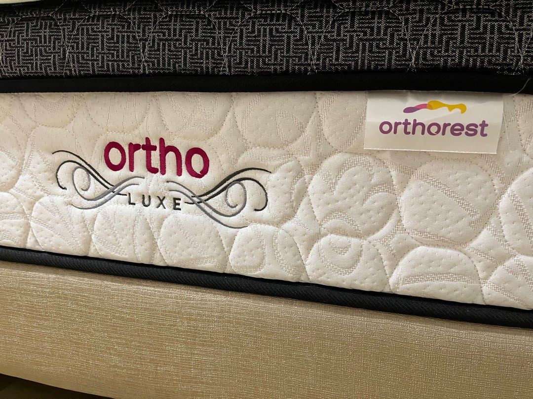 Dunlopillo mattress One Orthorest Super Single bed frame, Furniture