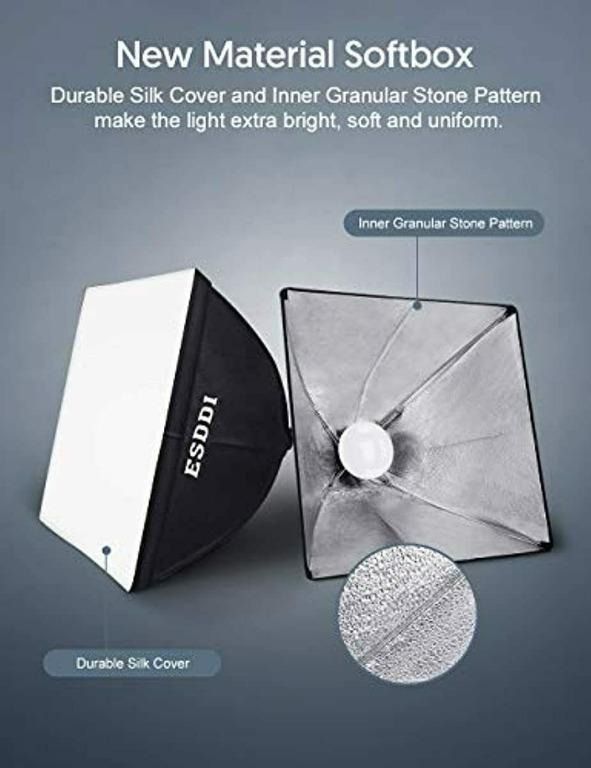 F3105 ESDDI Softbox 900W Photography Lighting Kit 20x20 Inch Photo