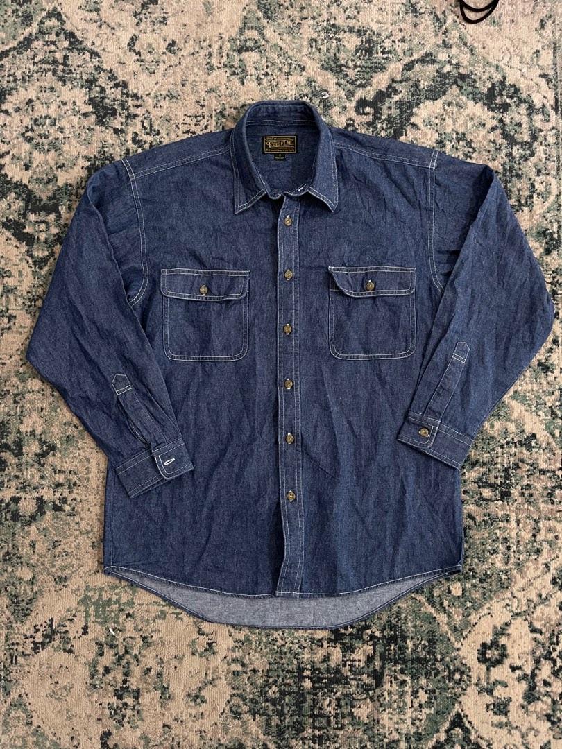 Fire Flag Jeans Formal Shirt, Men's Fashion, Tops & Sets, Formal Shirts