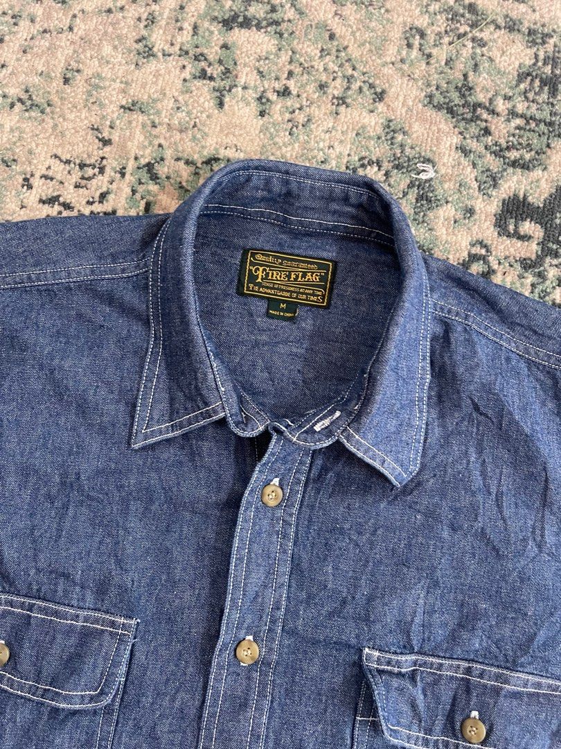 Fire Flag Jeans Formal Shirt, Men's Fashion, Tops & Sets, Formal Shirts