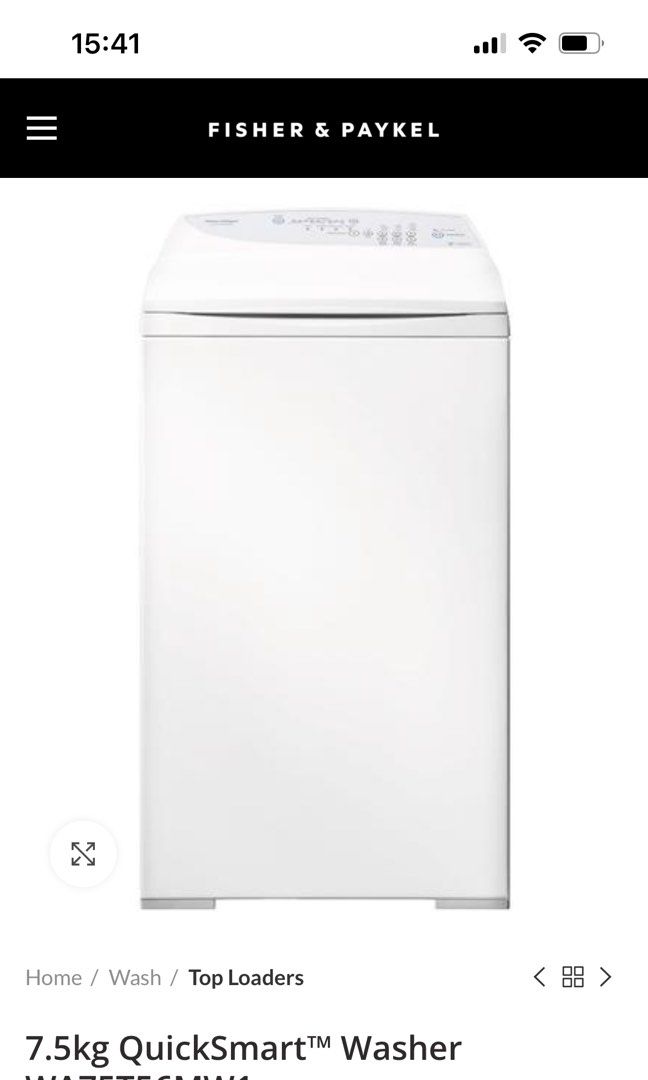 Washing Machine Top Load fisher paykel quicksmart, TV & Home
