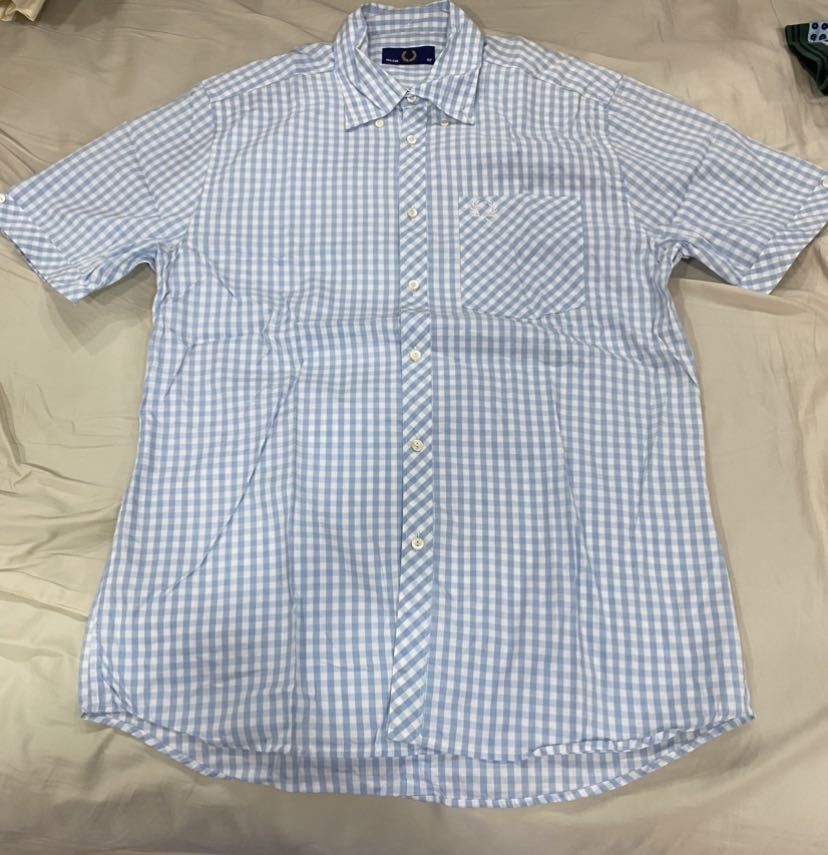 White fred perry short sleeve shirt sale