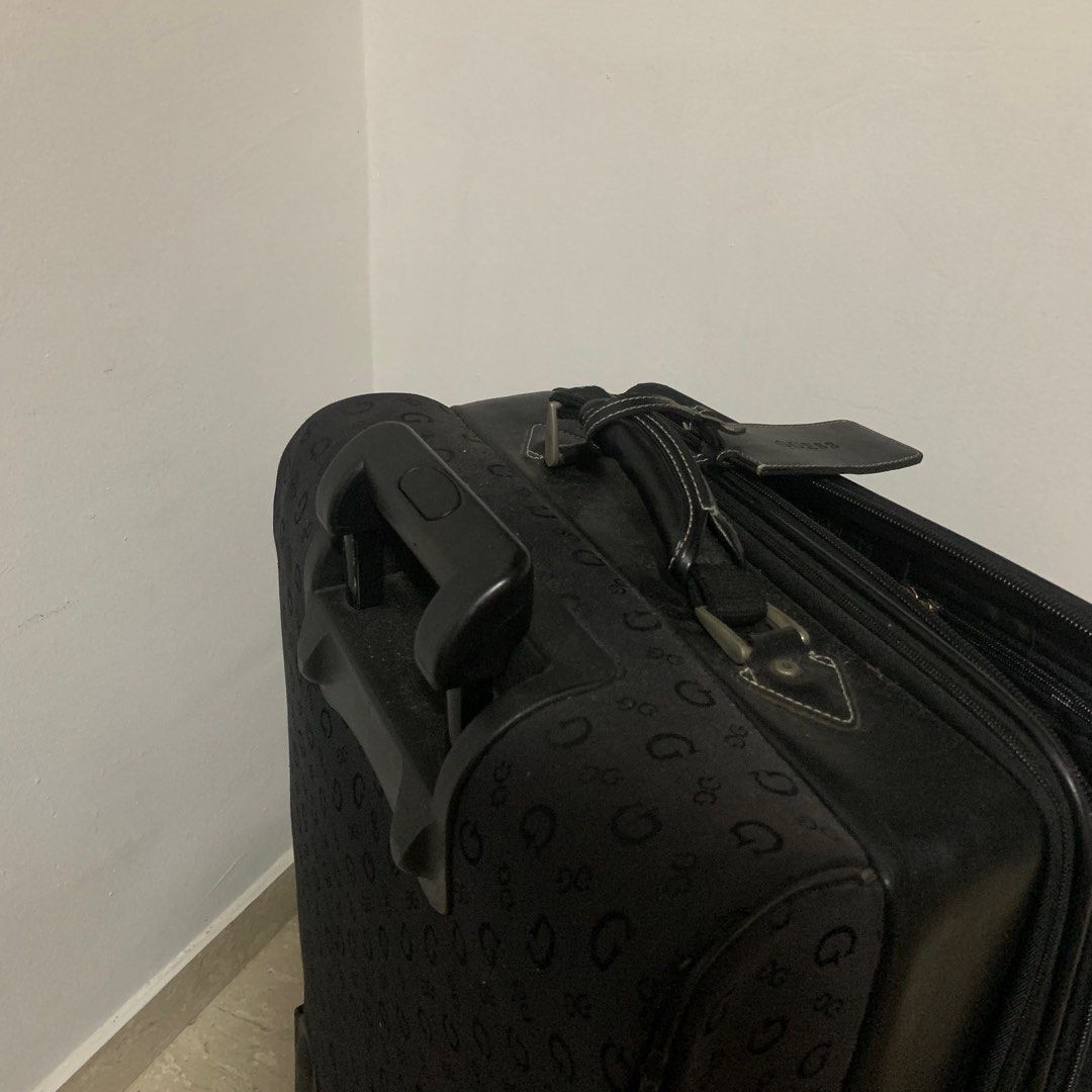 GUESS AUTHENTIC BLACK TROLLEY PACK PUSH ROLLER LUGGAGE BAG TRAVEL