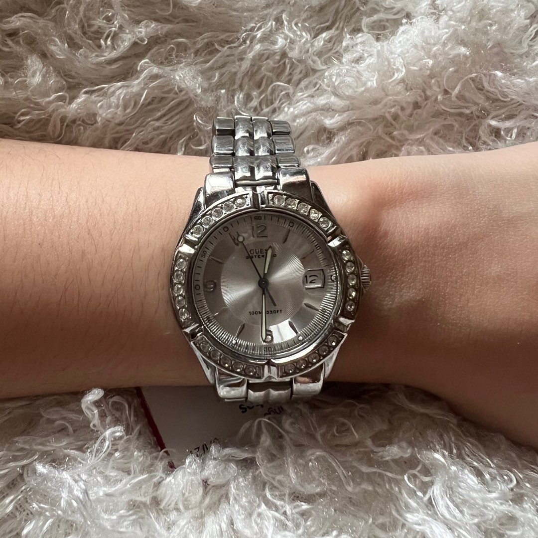 Guess silver online watch ladies