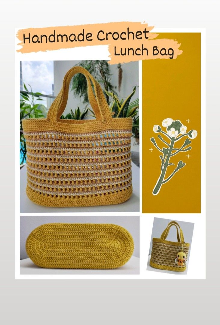 Crochet lunch bag cheap