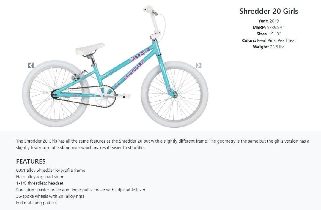Haro Shredder 20 Girls Sports Equipment Bicycles Parts Bicycles on Carousell