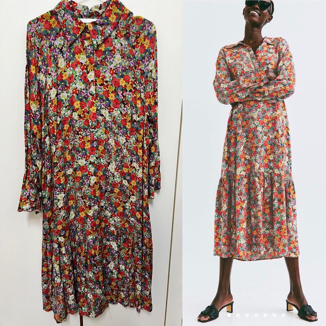 H&m floral midi store dress