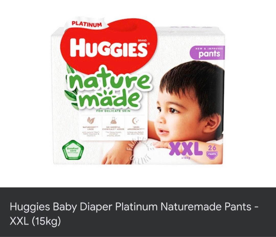 Huggies Naturemade diapers XXL pants, Babies & Kids, Bathing & Changing