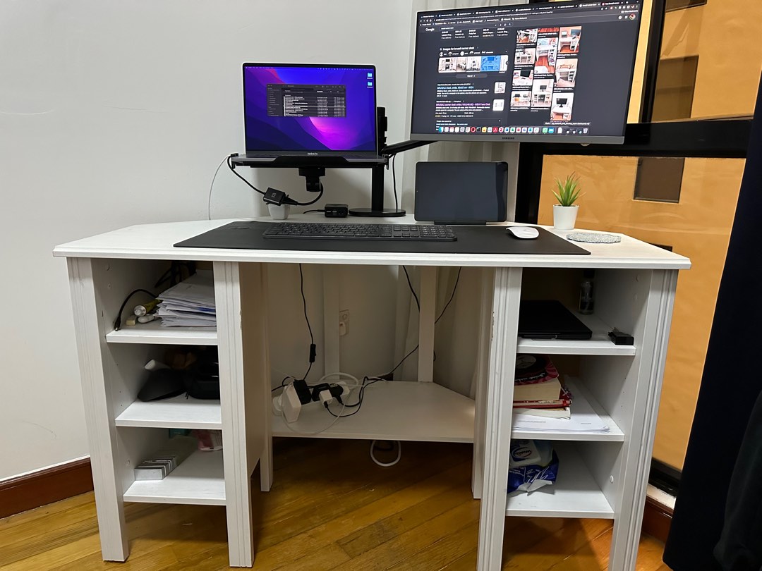 IKEA BRUSALI corner desk, Furniture & Home Living, Furniture, Tables