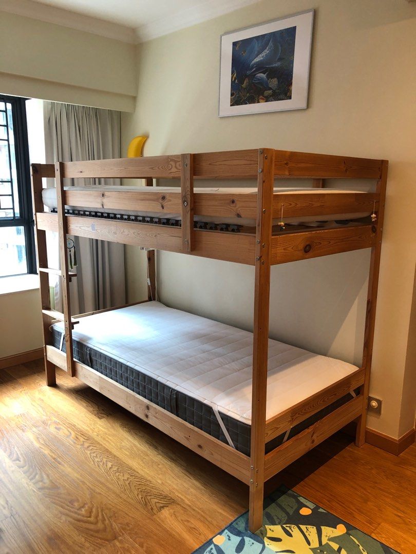 IKEA bunk bed frame, MYDAL, pine, 傢俬＆家居, 傢俬, 床架及床褥 Carousell