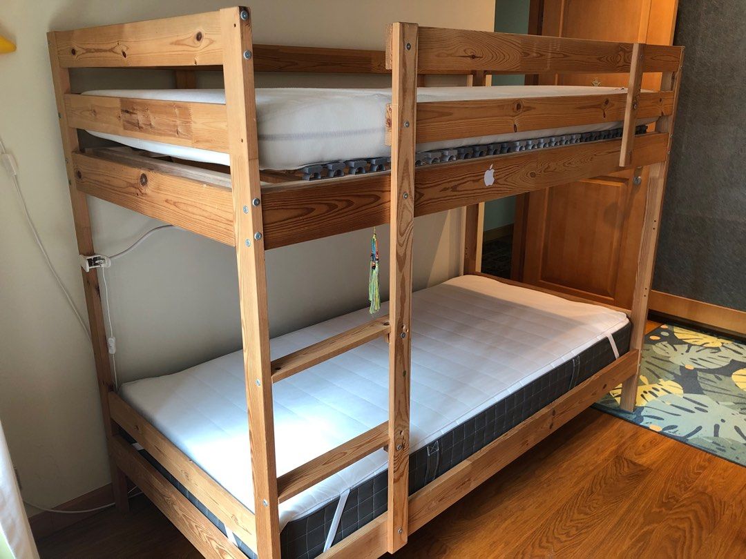 IKEA bunk bed frame, MYDAL, pine, 傢俬＆家居, 傢俬, 床架及床褥 Carousell