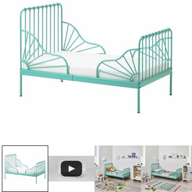 IKEA MINNEN Extendable Bed with Bed Base Kid Children, Furniture & Home