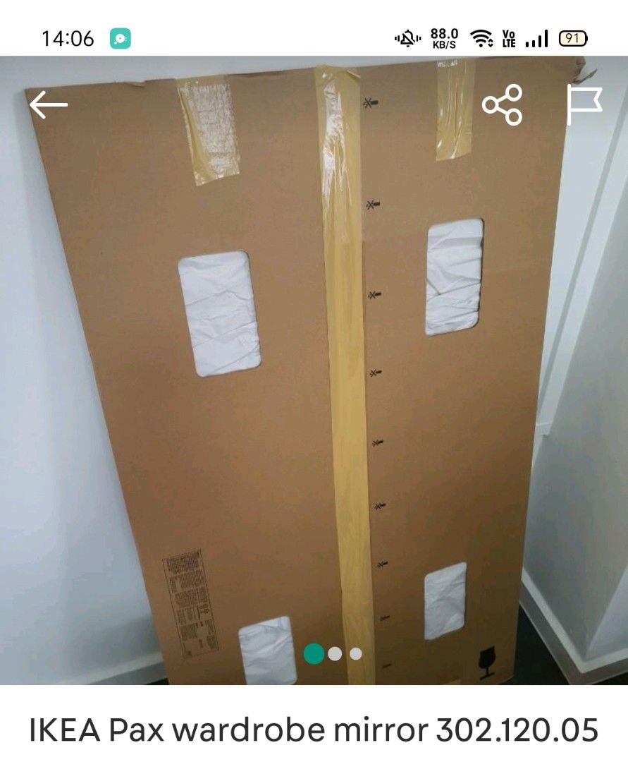 IKEA Wardrobe Sliding Door Mirror panel x2, Furniture & Home Living