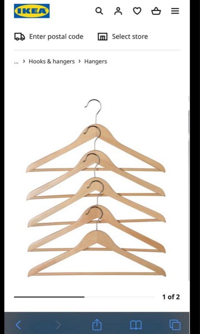 80 IKEA Wooden Hangers, Furniture & Home Living, Home Improvement