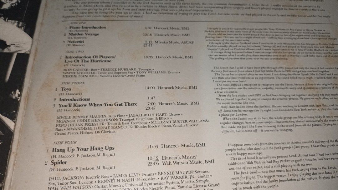 JAZZ名盤 美版 HERBIE HANCOCK V.S.O.P. 舊版 黑膠 2 LP on 1 Herbie Hancock