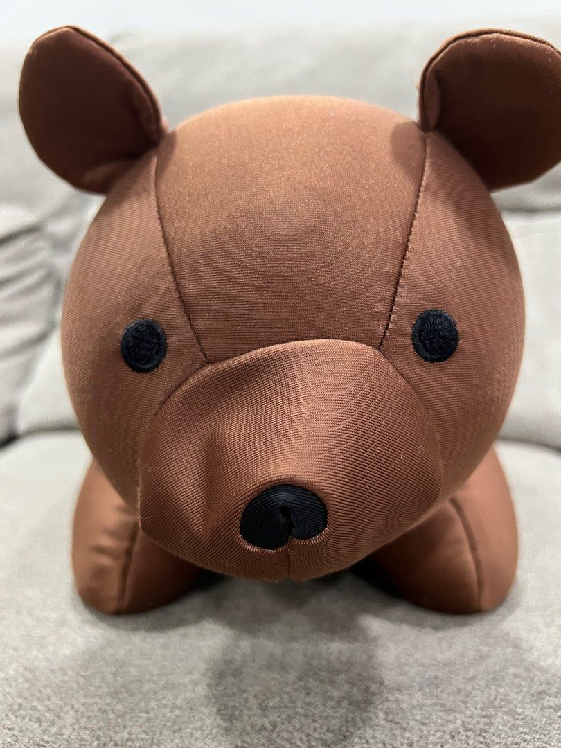 Kikkerland Neck Pillow Brown Bear Hobbies Toys Travel Travel Essentials Accessories on Carousell
