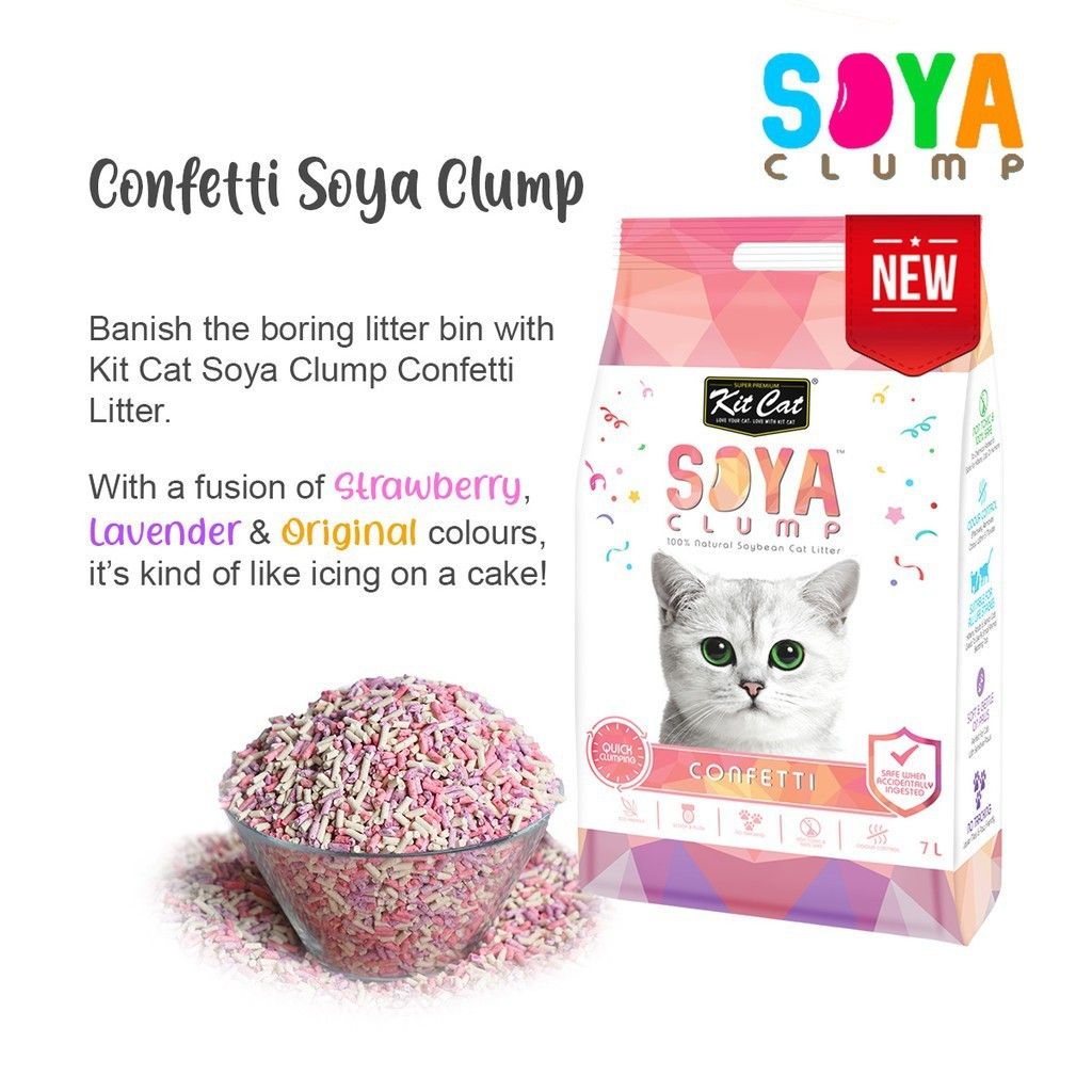 Kit Cat Soya Clump Confetti Cat Litter 7L, Pet Supplies, Homes & Other