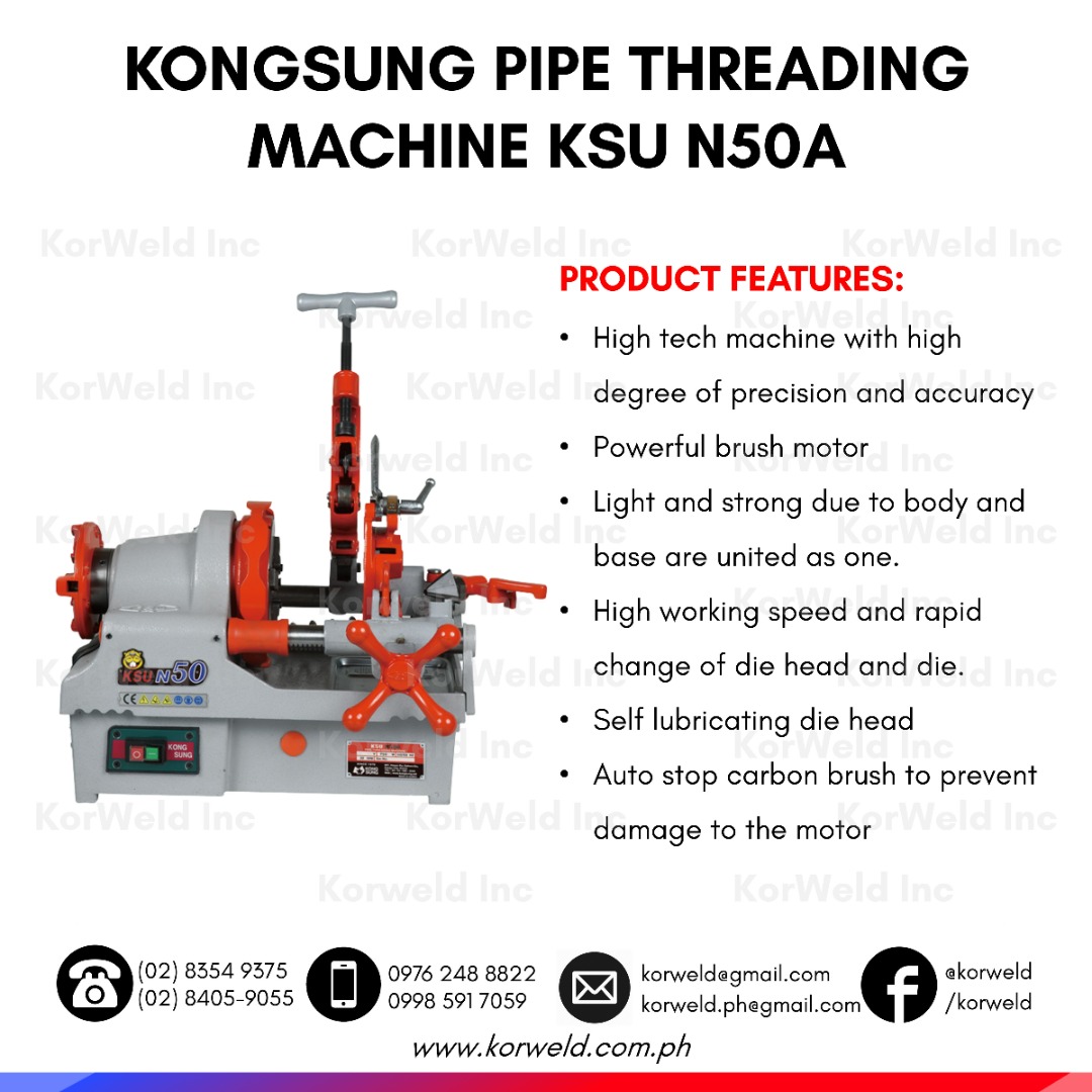 Kongsung Pipe Threading Machine KSU N50A, Commercial & Industrial