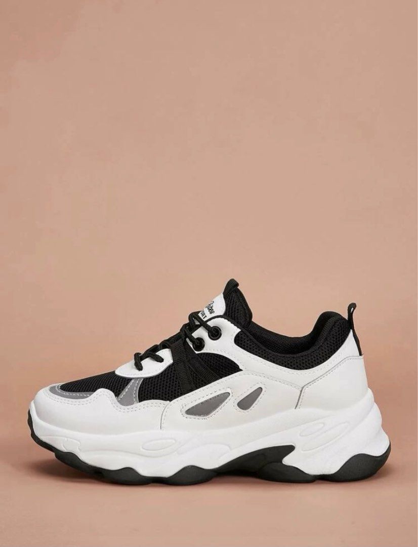 Lace up front chunky sneakers