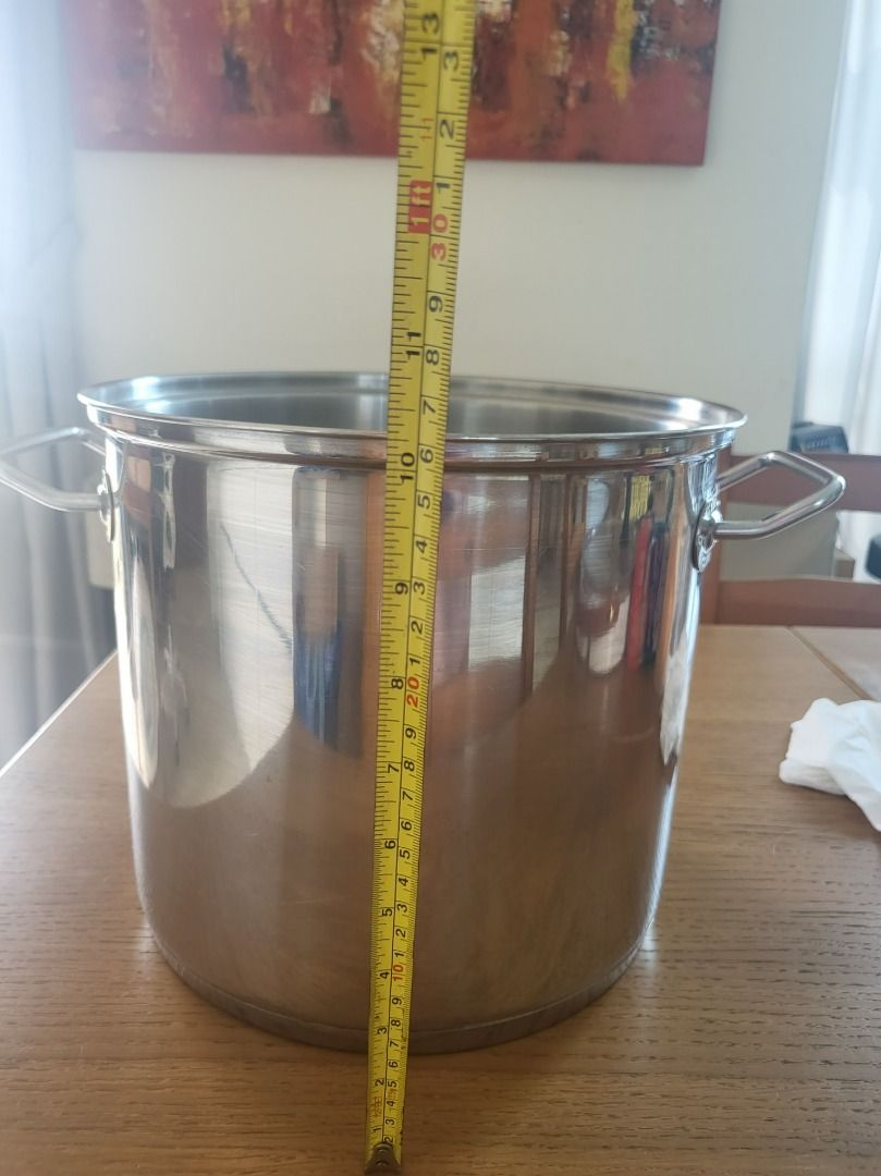 28cm Stainless Steel Stock Pot With Glass Lid - Induction Compatible Cooking Pot