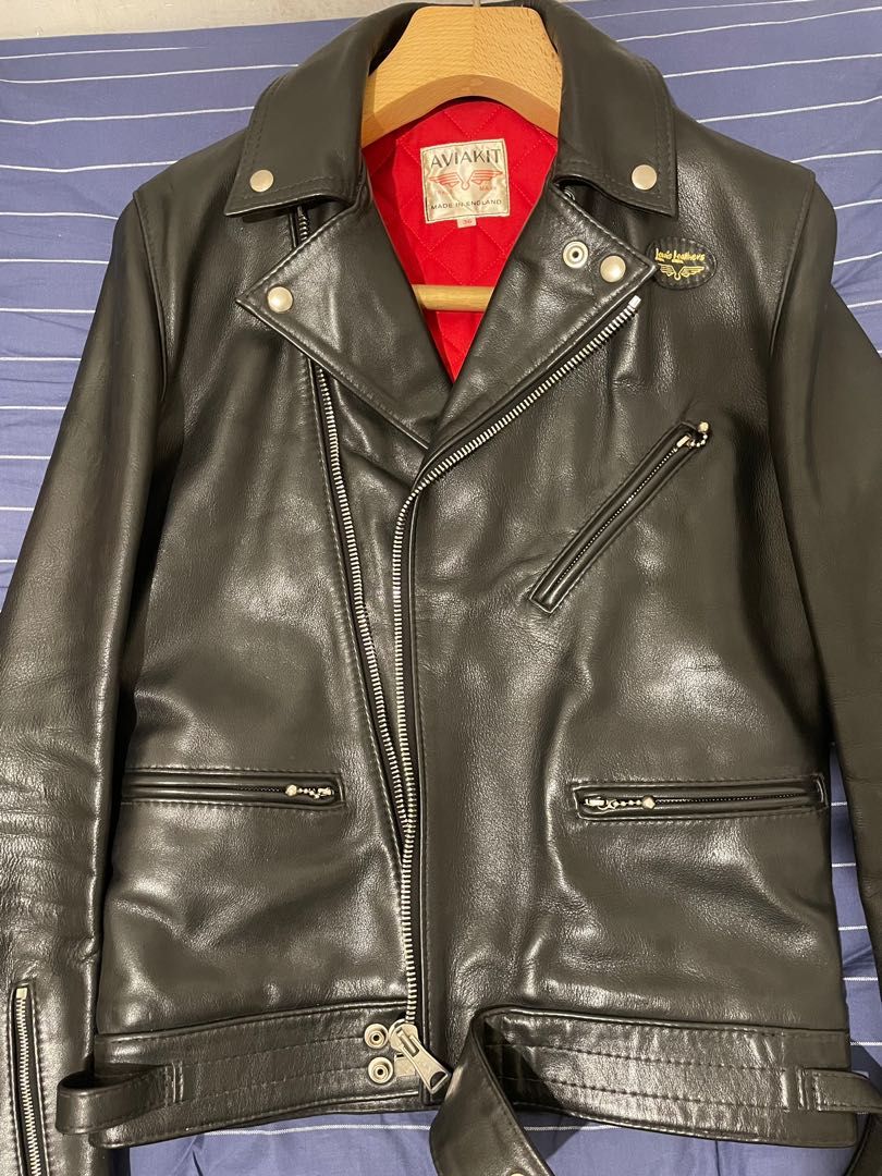 Lewis leather 441t leather biker jacket, 男裝, 外套及戶外衣服