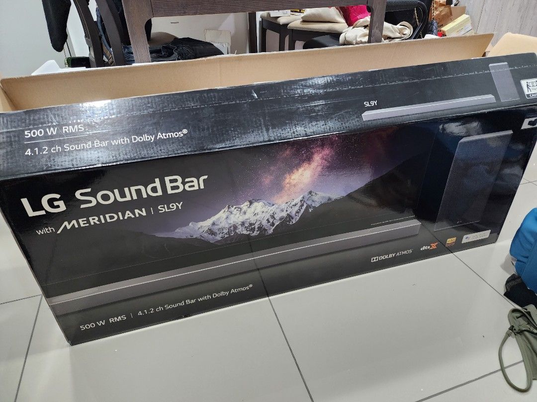LG SL9Y Dolby Atmos Soundbar (RM1500) + Rear Speakers (RM500), TV & Home Appliances, TV & Entertainment, Entertainment Systems Smart Home Devices on Carousell