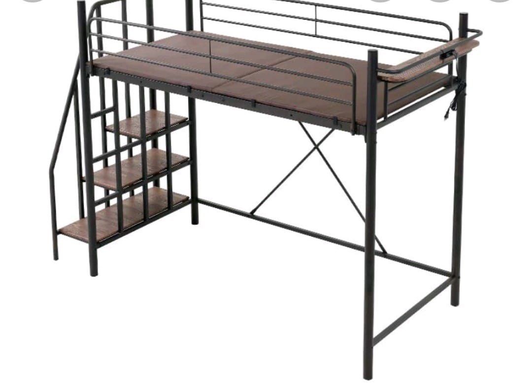 Linies Japanese Metal Loft Bed, Furniture & Home Living, Furniture, Bed