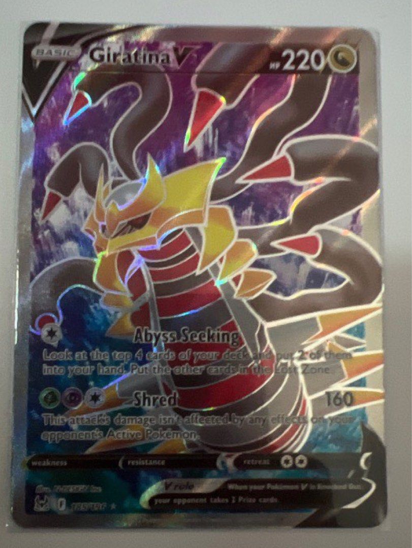 GIRATINA V 185/196 Full Art Ultra Rare Lost Origin Pokemon Card NM