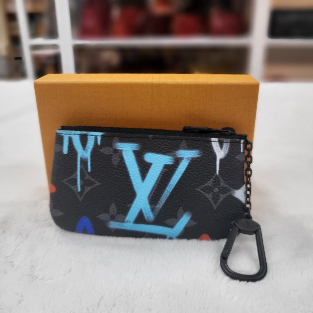 Louis Vuitton Black Monogram Eclipse Graffiti Key Pouch Pochette